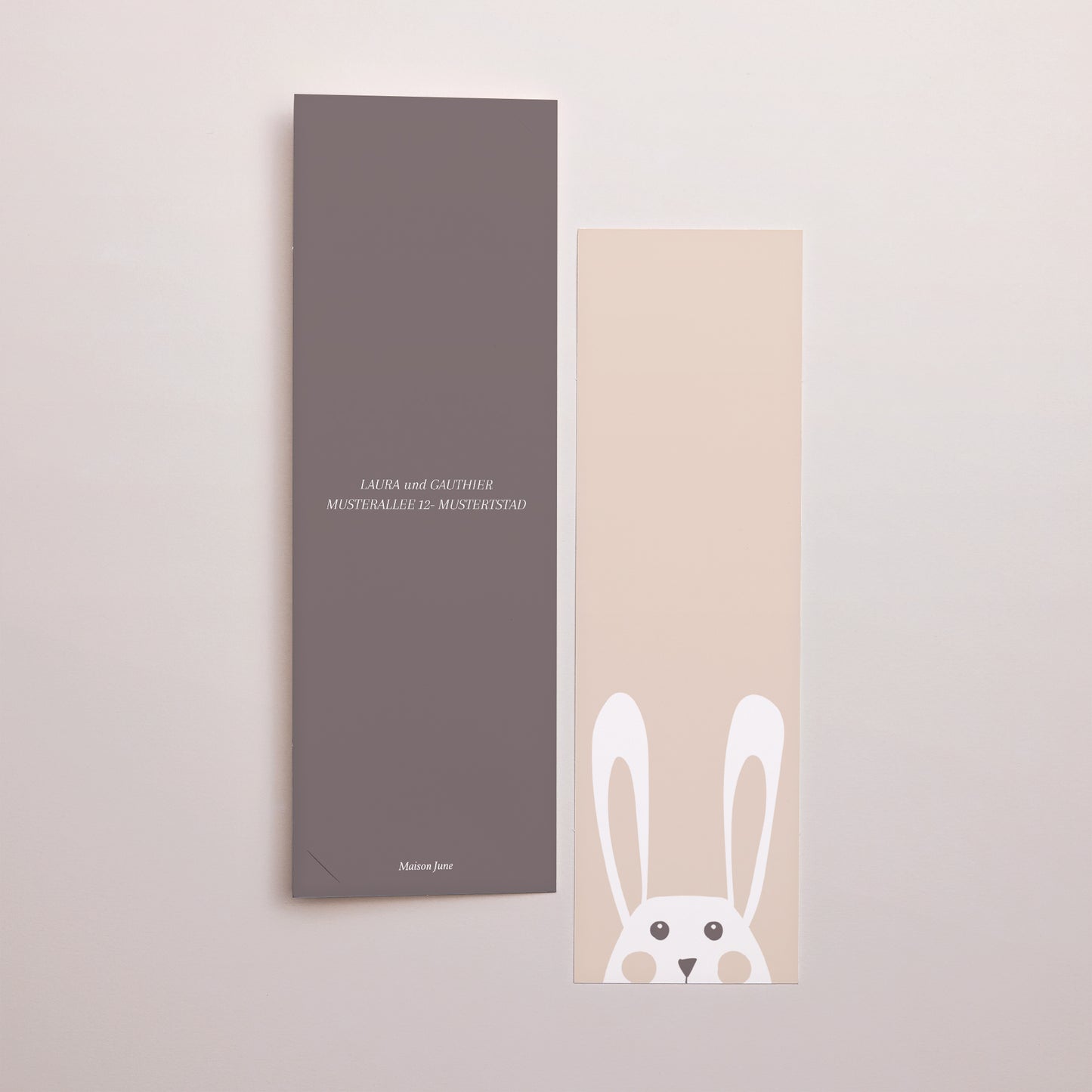 Geburtskarte Fotoautomaten Lesezeichen Trio Kleiner Hase foto N° 3
