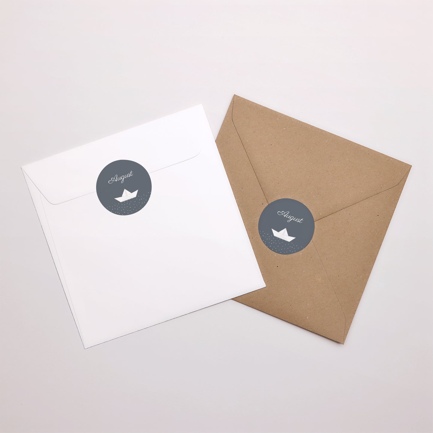 Sticker Taufe Rund Papierschiff foto N° 4