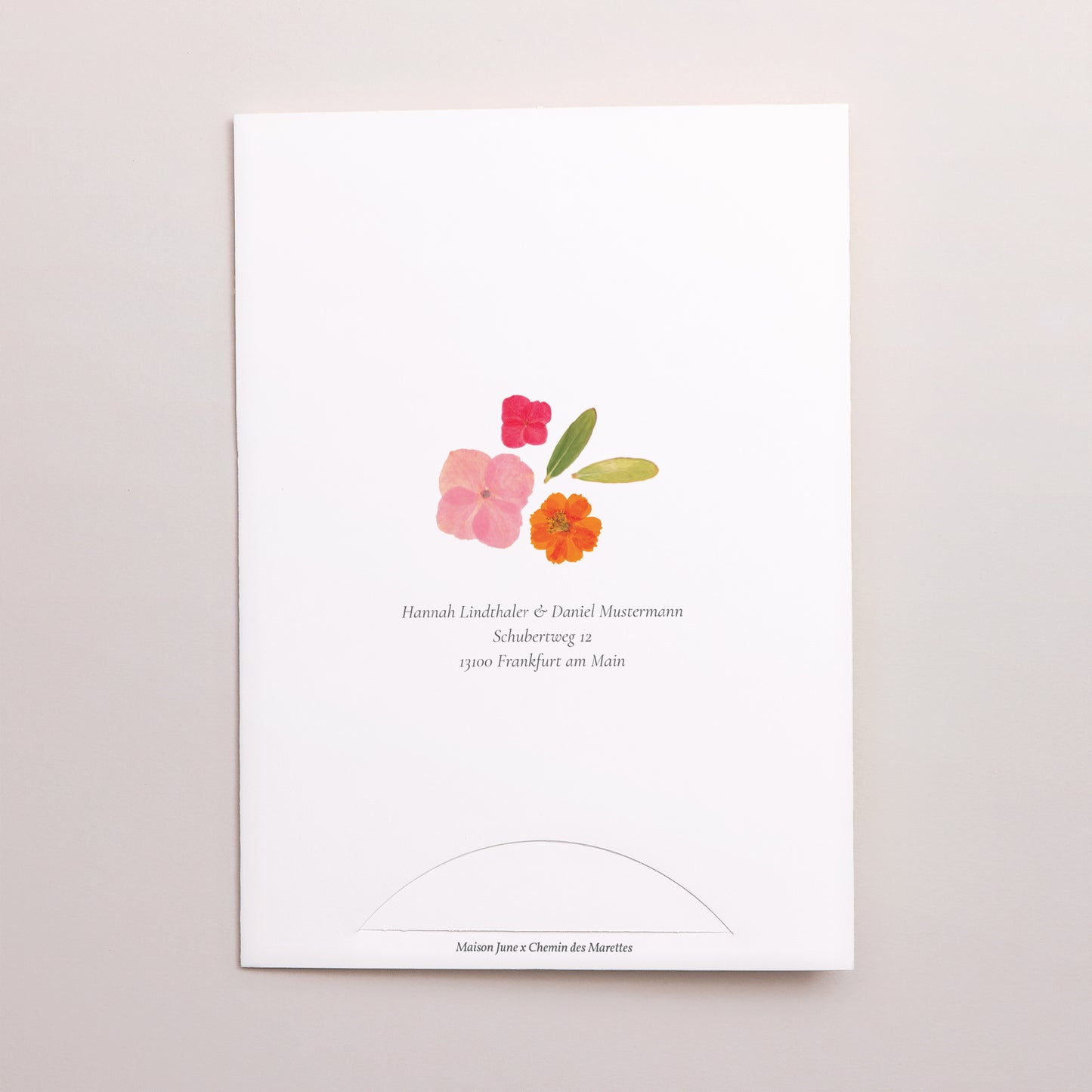Hochzeitseinladung Hülle für 2 Karten Herbarium-Blüten foto N° 5