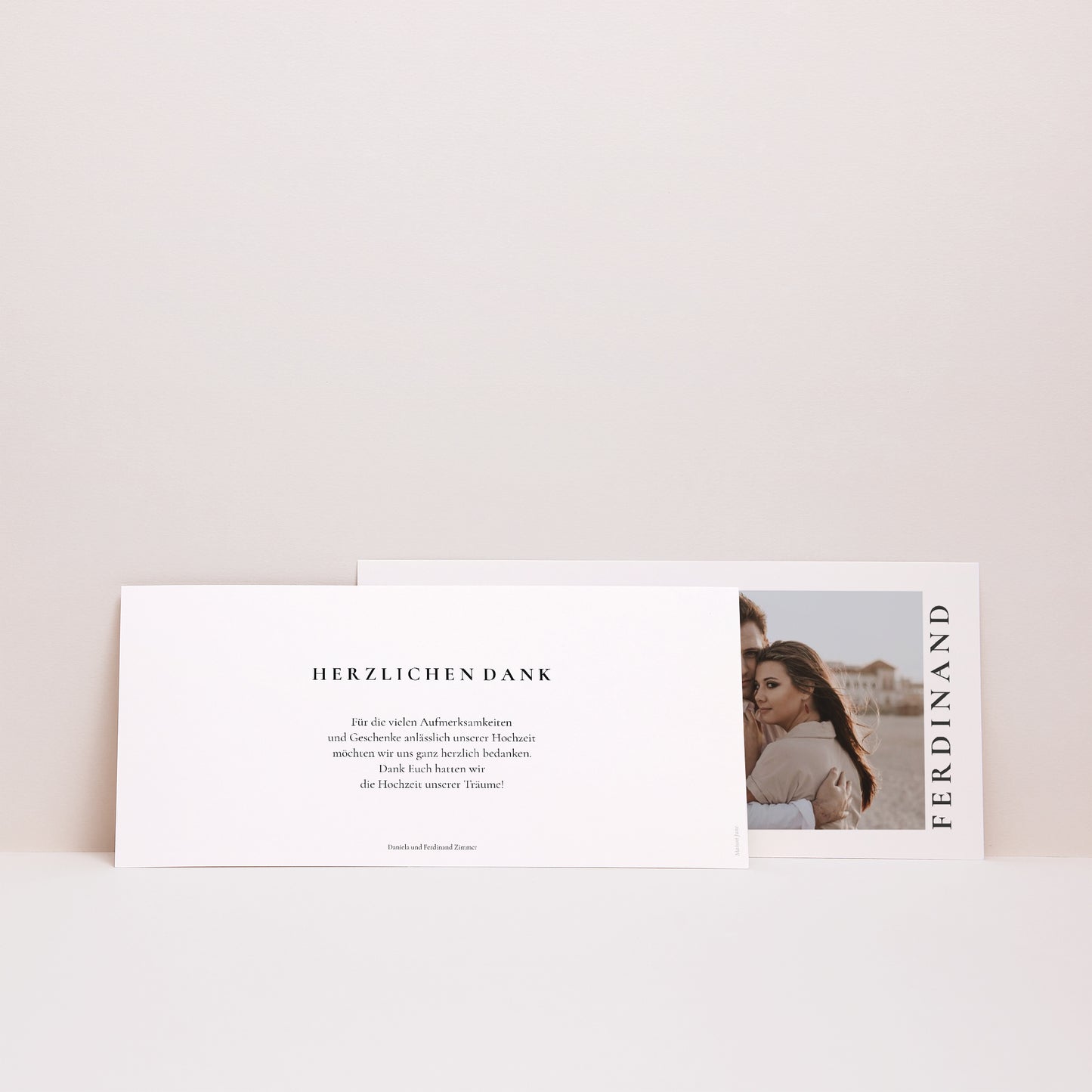 Dankeskarte Hochzeit Panoramische Landschaft Trio & Typo foto N° 3