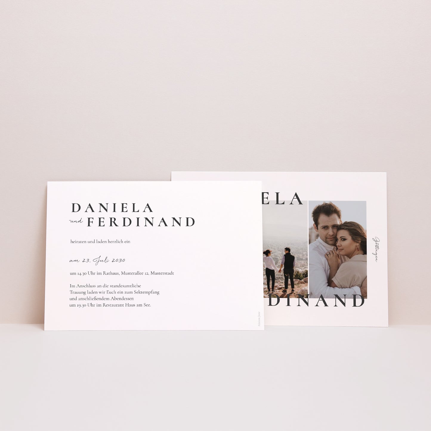 Hochzeitseinladung Landschaft Trio & Typo foto N° 3