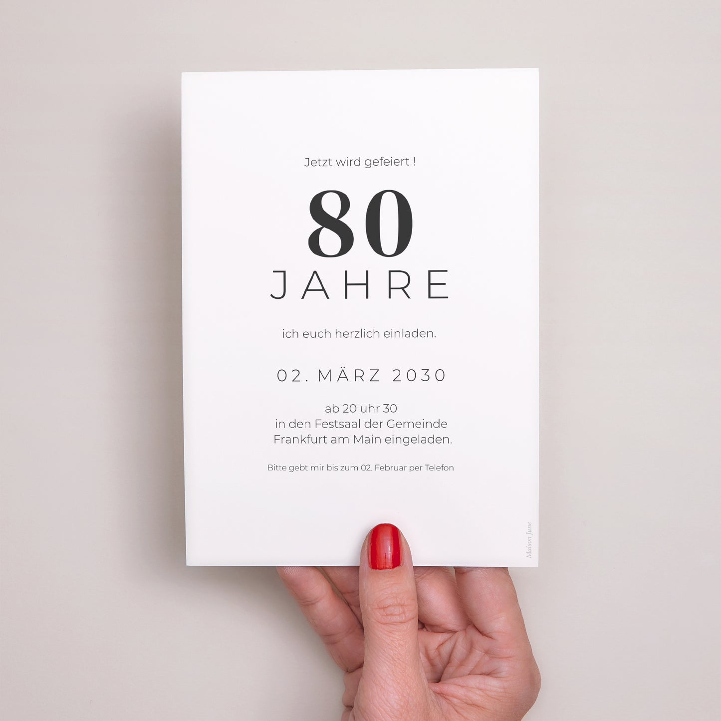 Einladungskarte Geburtstag 8 Fotos, 80 Jahre foto N° 3