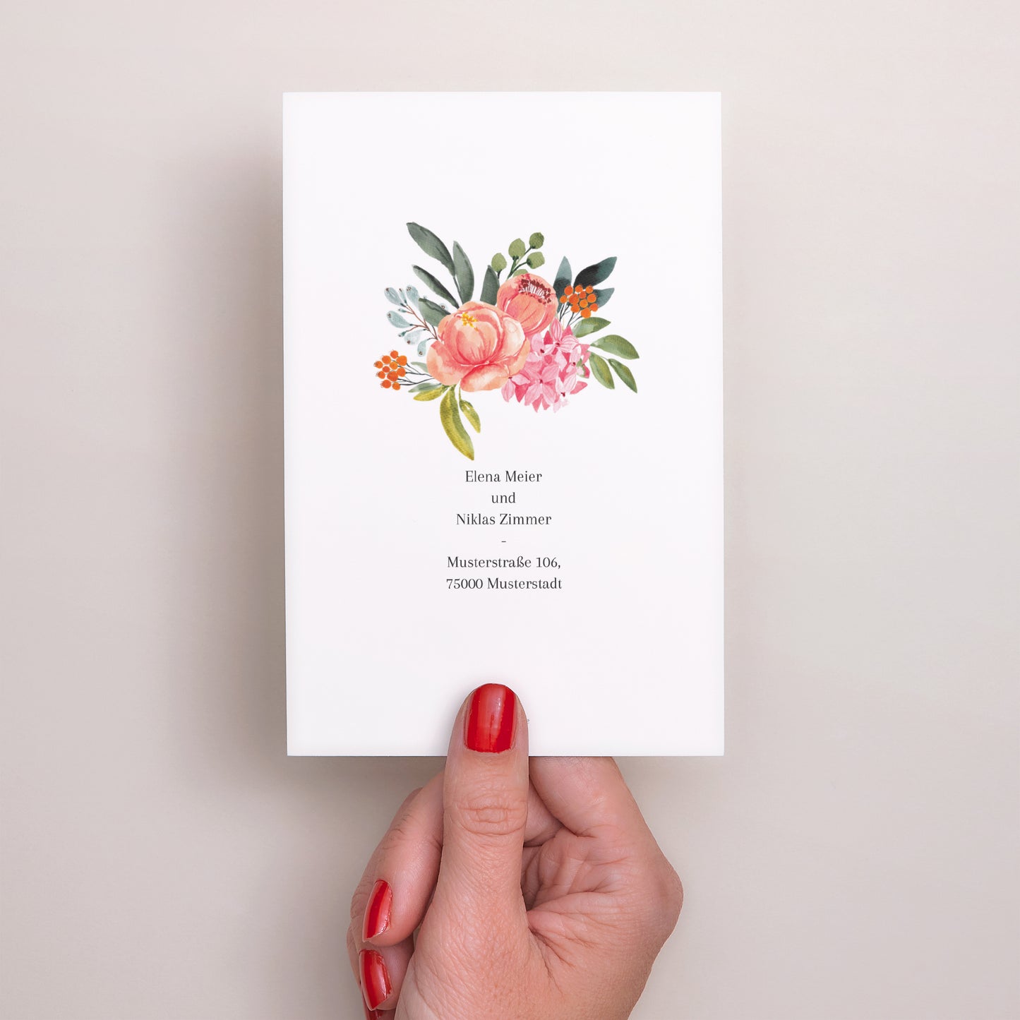 Save the date Karte Hochzeit PortraitPorträt Pops Blumen foto N° 3