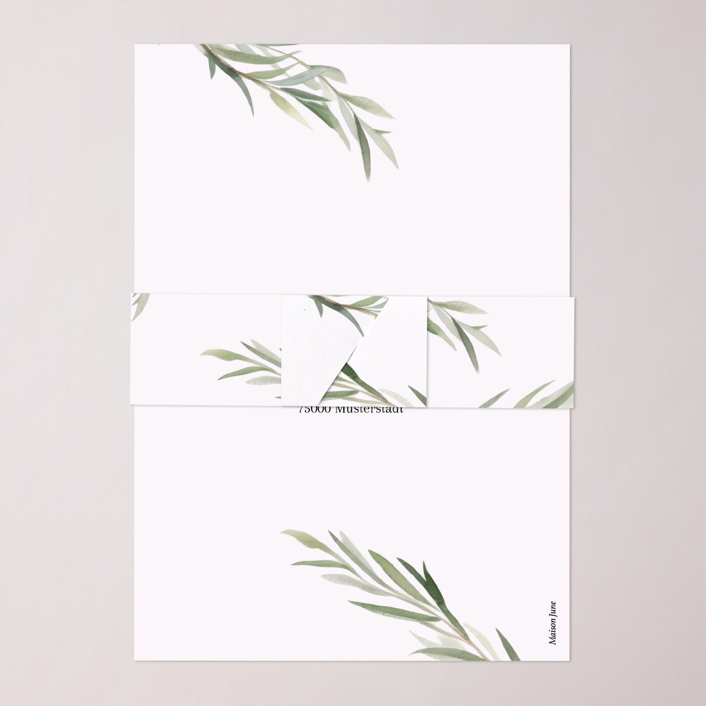 Hochzeitseinladung Banner, 2 Karten Olivenblätter foto N° 5