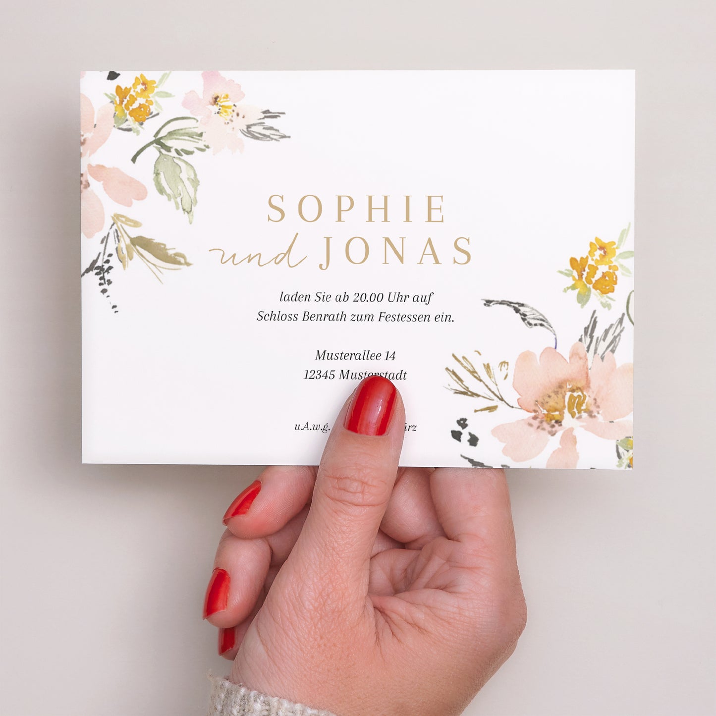 Einladungskarte Hochzeit Landschaft Pop-Blumen foto N° 3