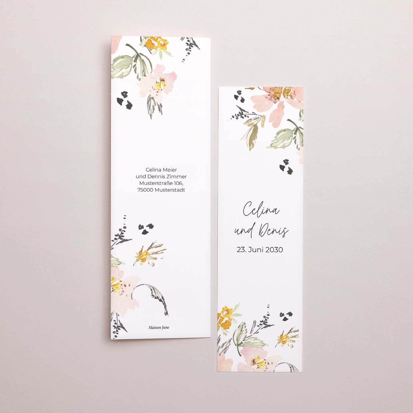 Dankeskarte Hochzeit Fotoautomaten Lesezeichen Blumen Pop II foto N° 3
