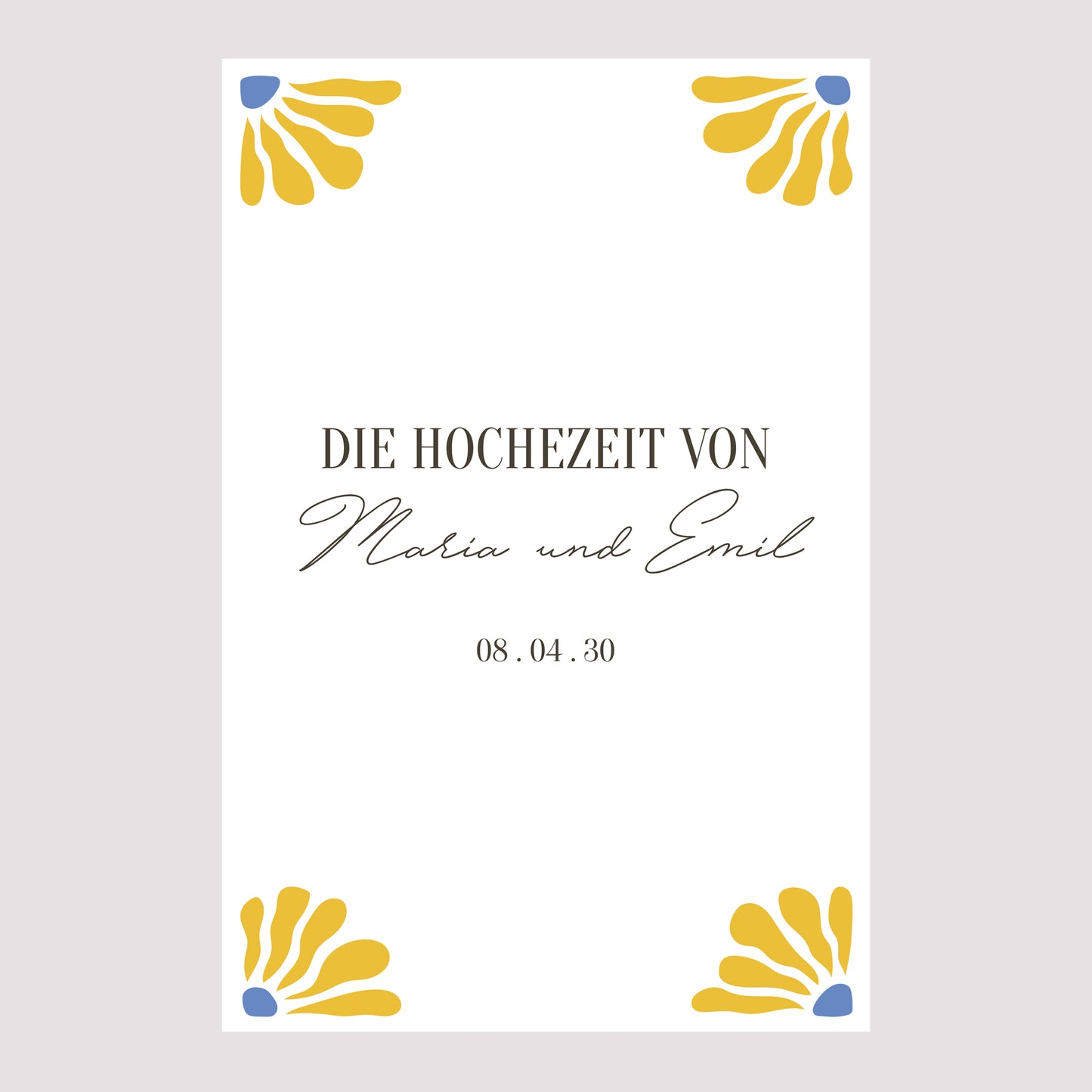 Begrüßungstafel Hochzeit Porträt 60 x 90 cm foto N° 2