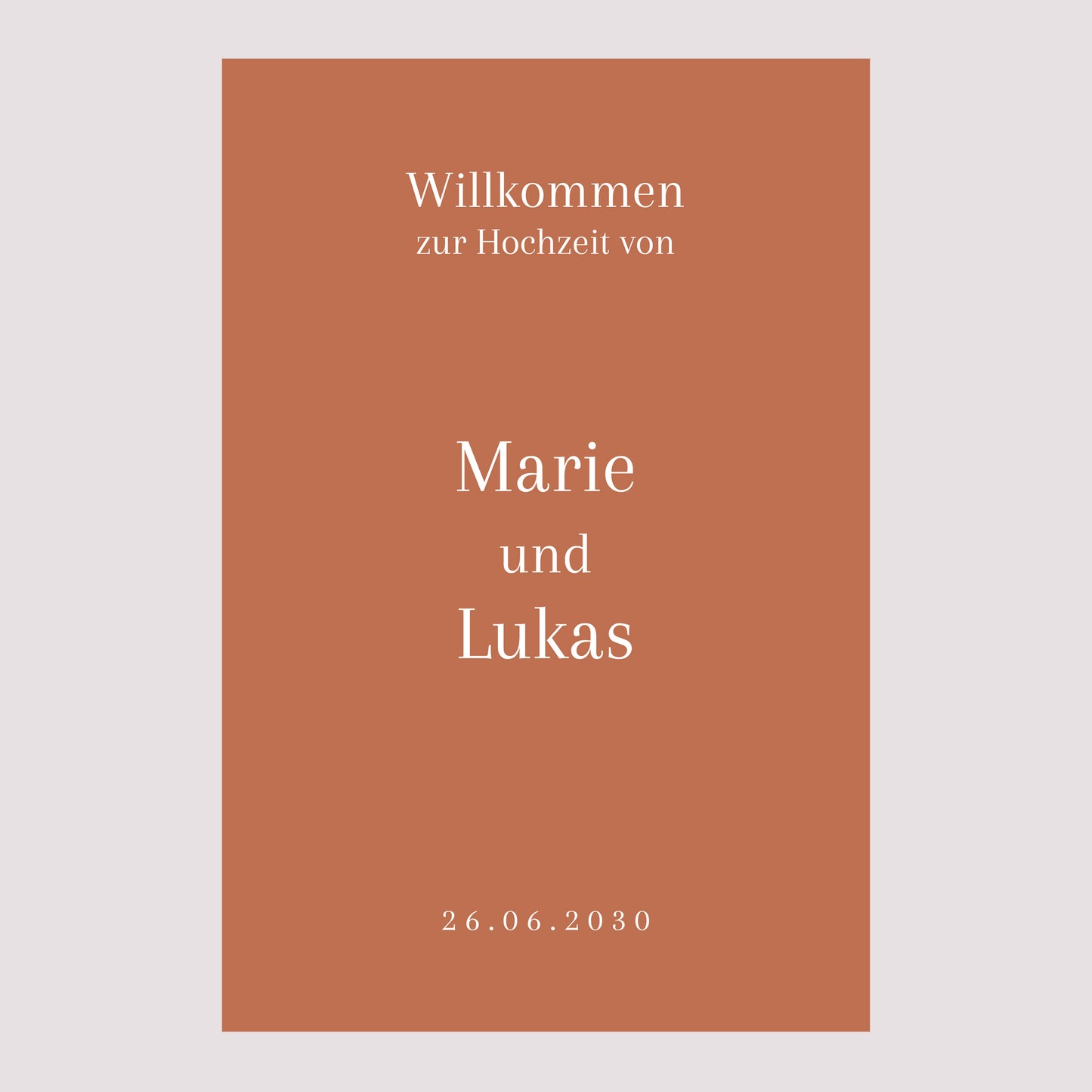 Begrüßungstafel Hochzeit Porträt 60 x 90 cm foto N° 2