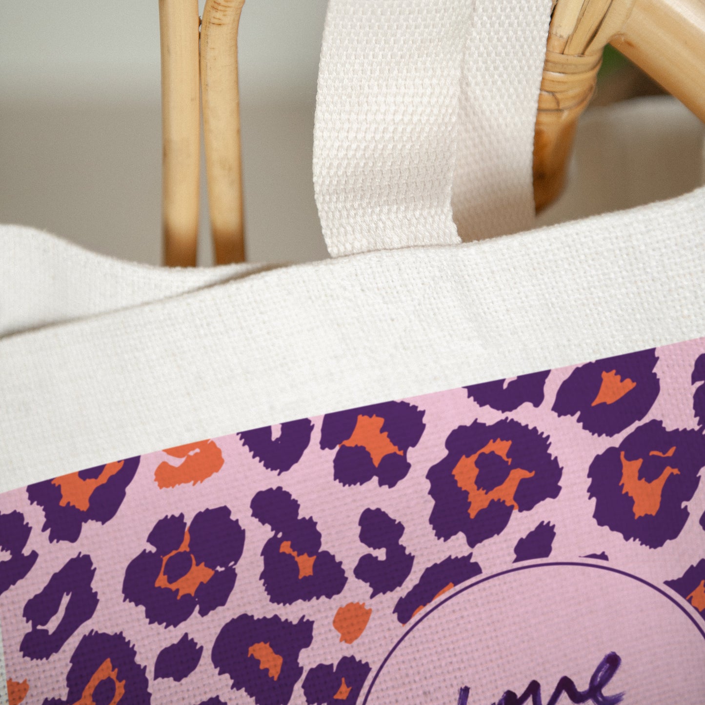 Tote bag Objekte Tragehenkel Ich liebe dich Leopard foto N° 3