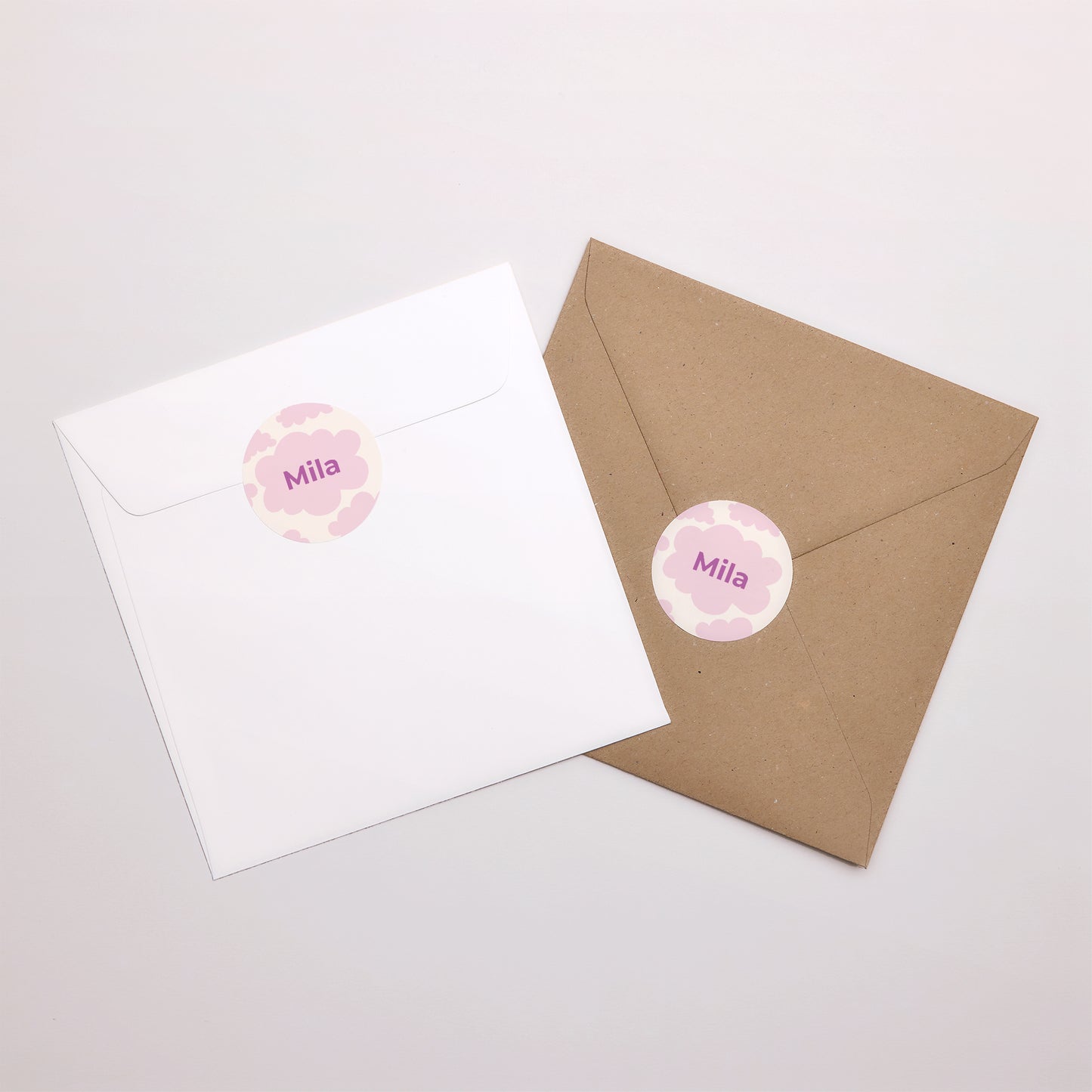 Sticker Geburt Rund Kleiner rosa Wolke foto N° 4