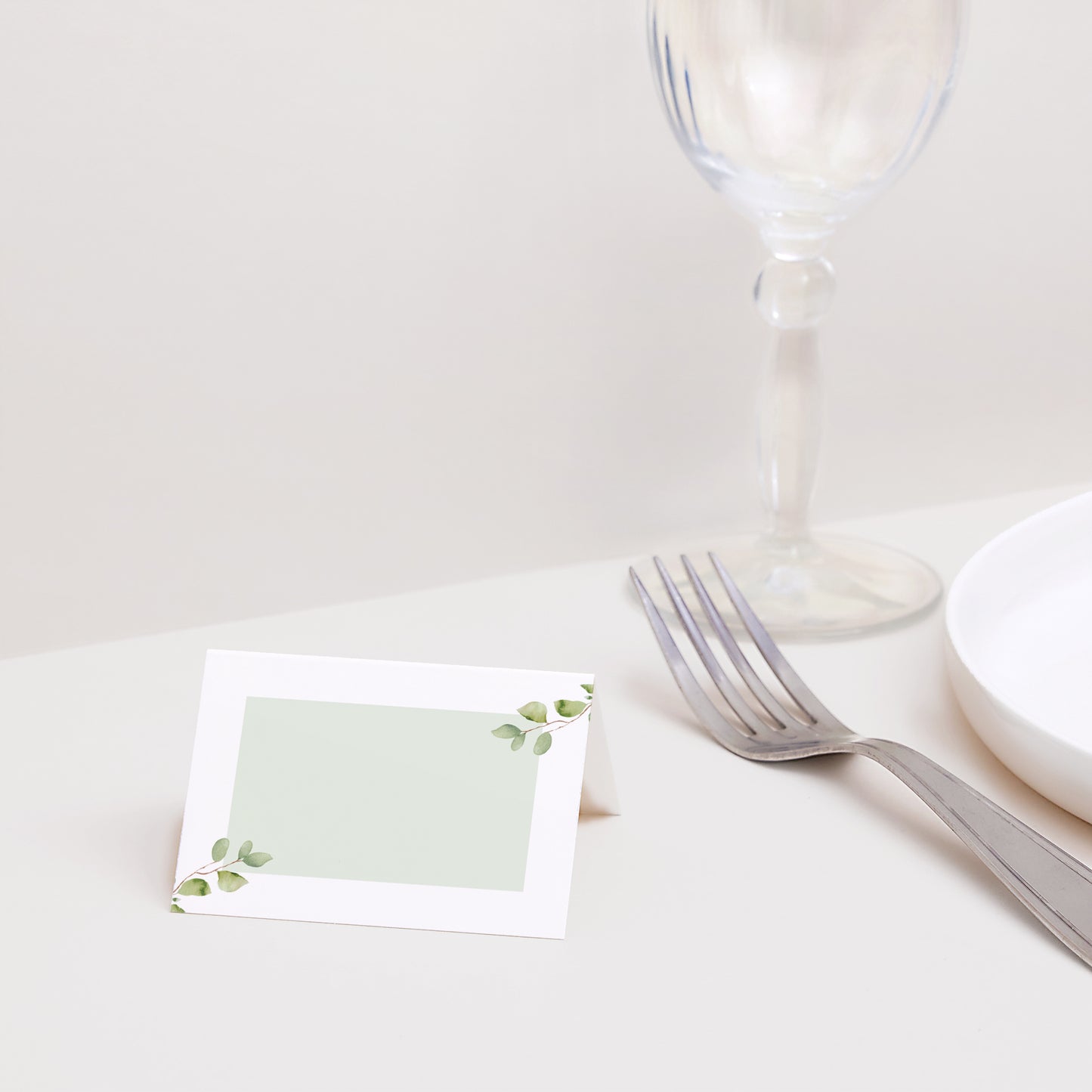 Tischkarten Hochzeit Quer Romantischer Blumenkranz foto N° 2