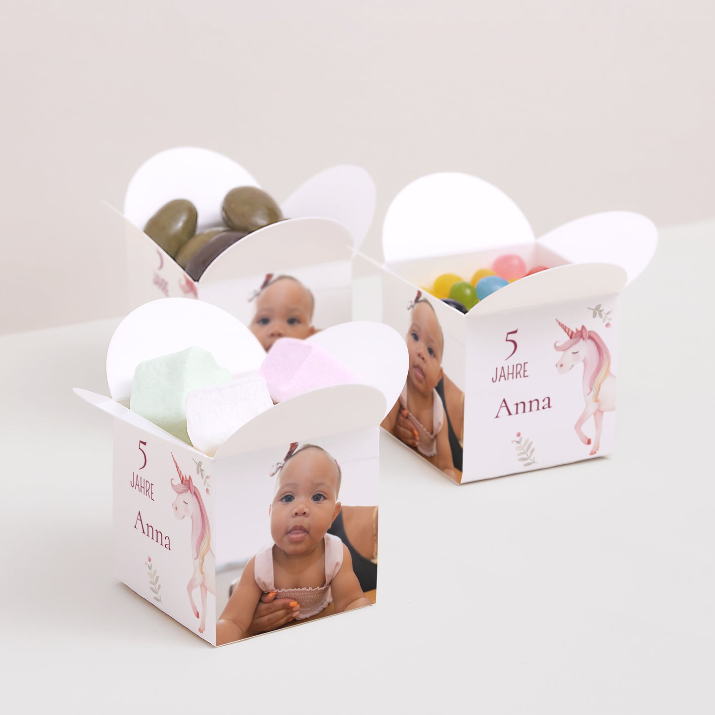 Mitgebsel-Box Kindergeburtstag Schmetterlingsöffnung Schöne Einhorn foto N° 3