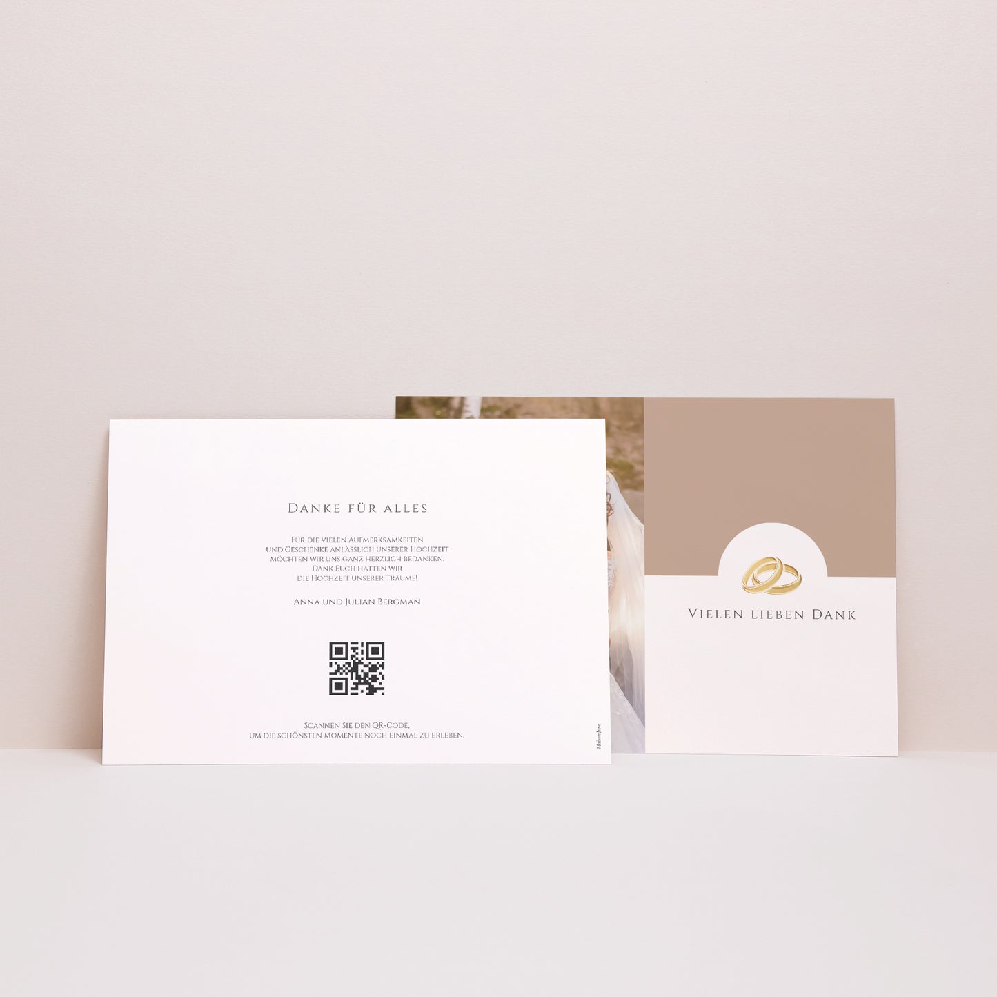 Dankeskarte Hochzeit Landschaft Sanfte goldene Harmonie foto N° 3