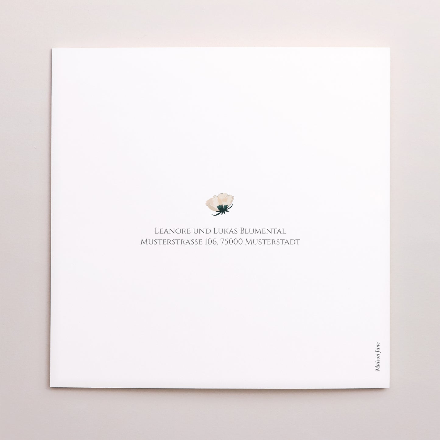Dankeskarte Hochzeit Doppelflügelfenster Süße Blumen foto N° 3