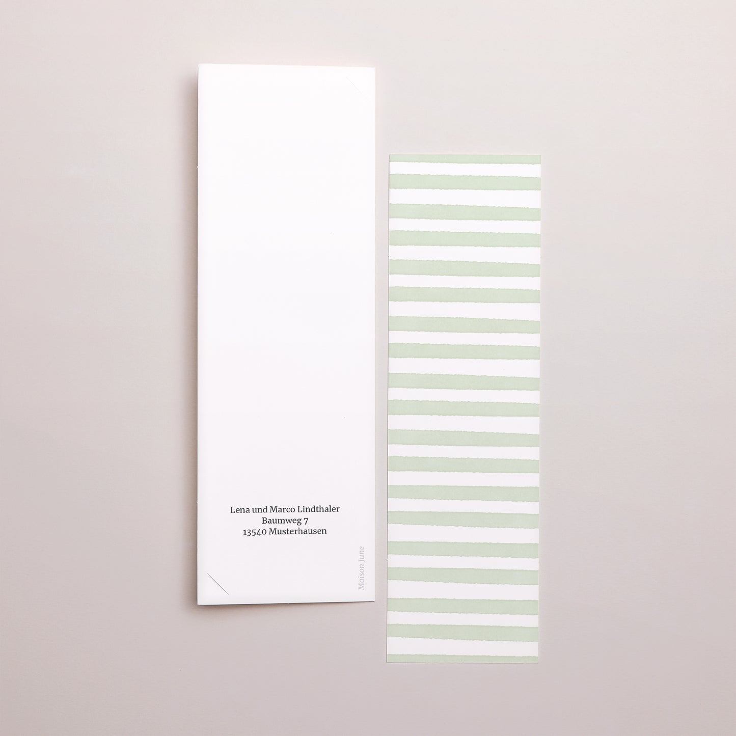 Geburtskarten Fotoautomaten Lesezeichen Helle grüne Streifen foto N° 3
