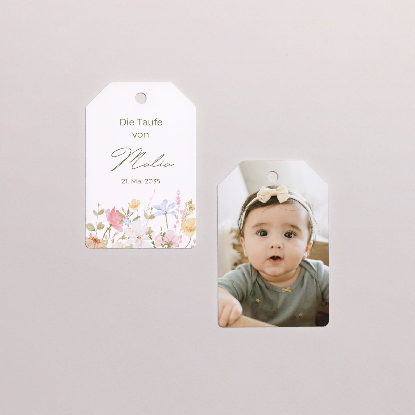 Geschenkbox Taufe Ball mit Wimpel-Etikett Bauernhof-Taufe foto N° 4