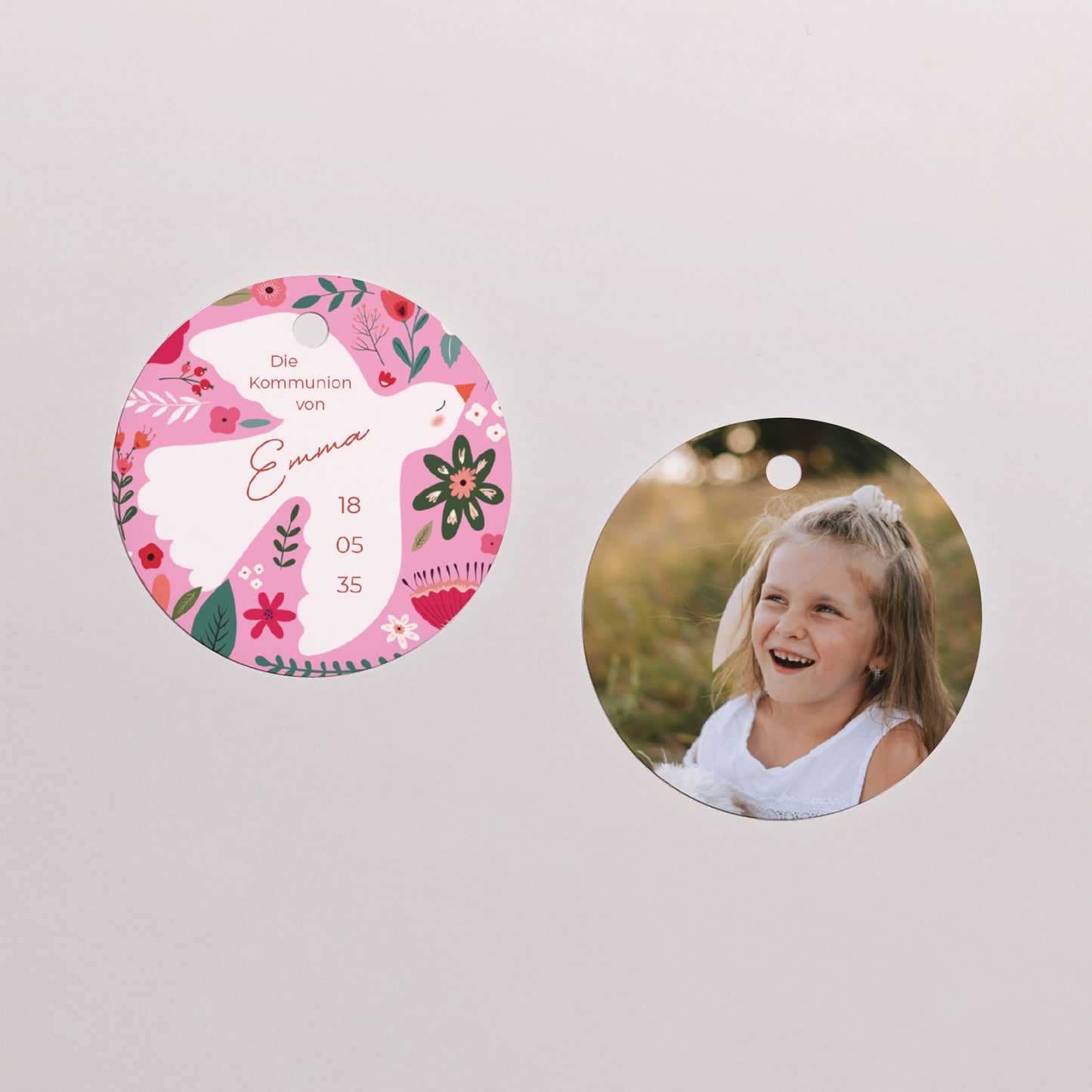Geschenkbox Kommunion Kugel mit runder Etikette Sublimes Instant foto N° 3