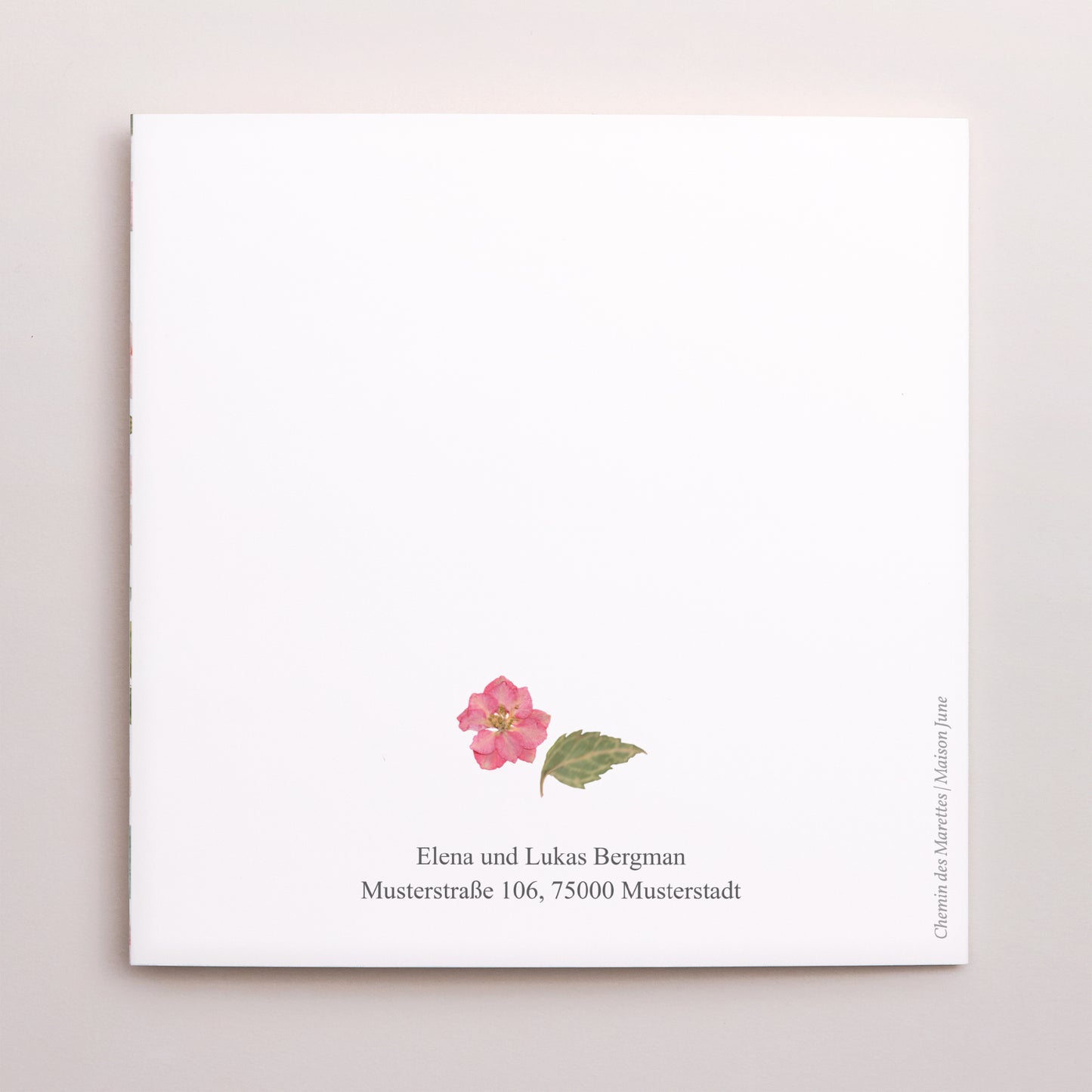 Dankeskarte Hochzeit Asymmetrisches Triptychon Blumenpoesie foto N° 3