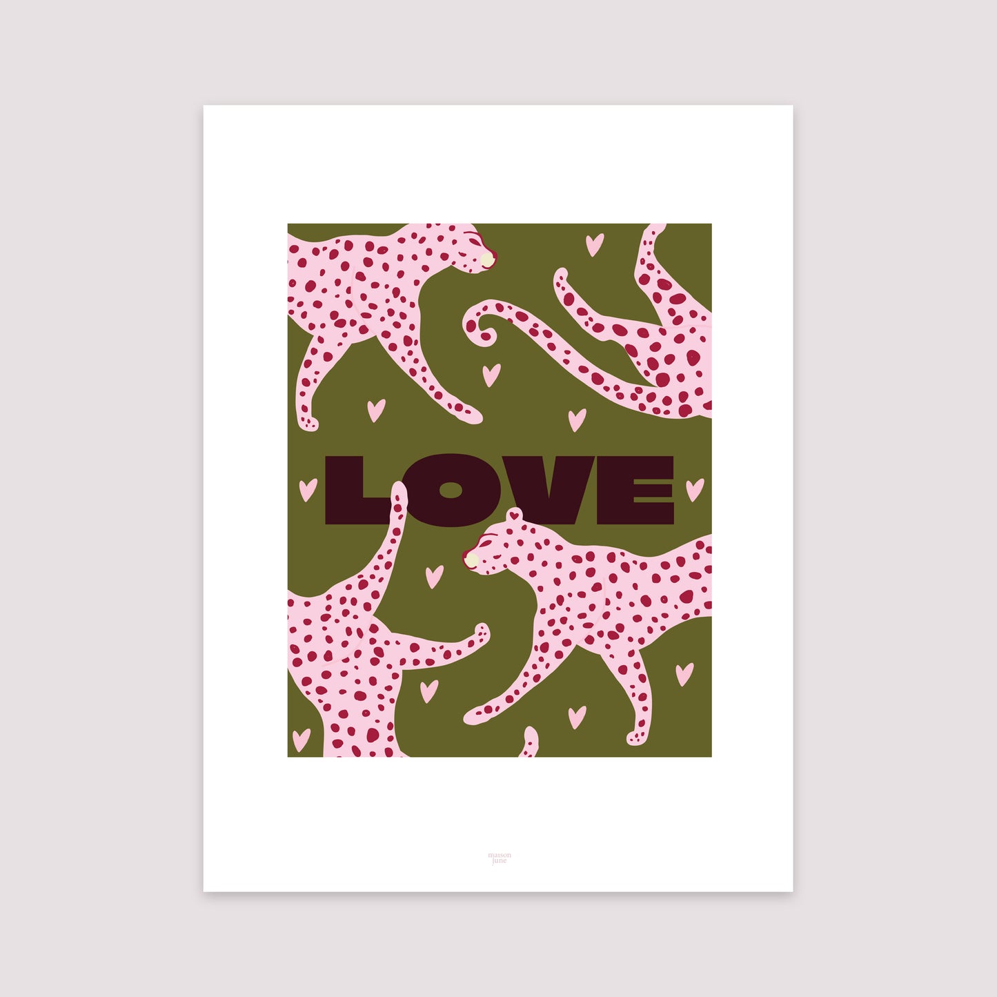 Poster Objekte Porträt Leopard Liebe foto N° 2