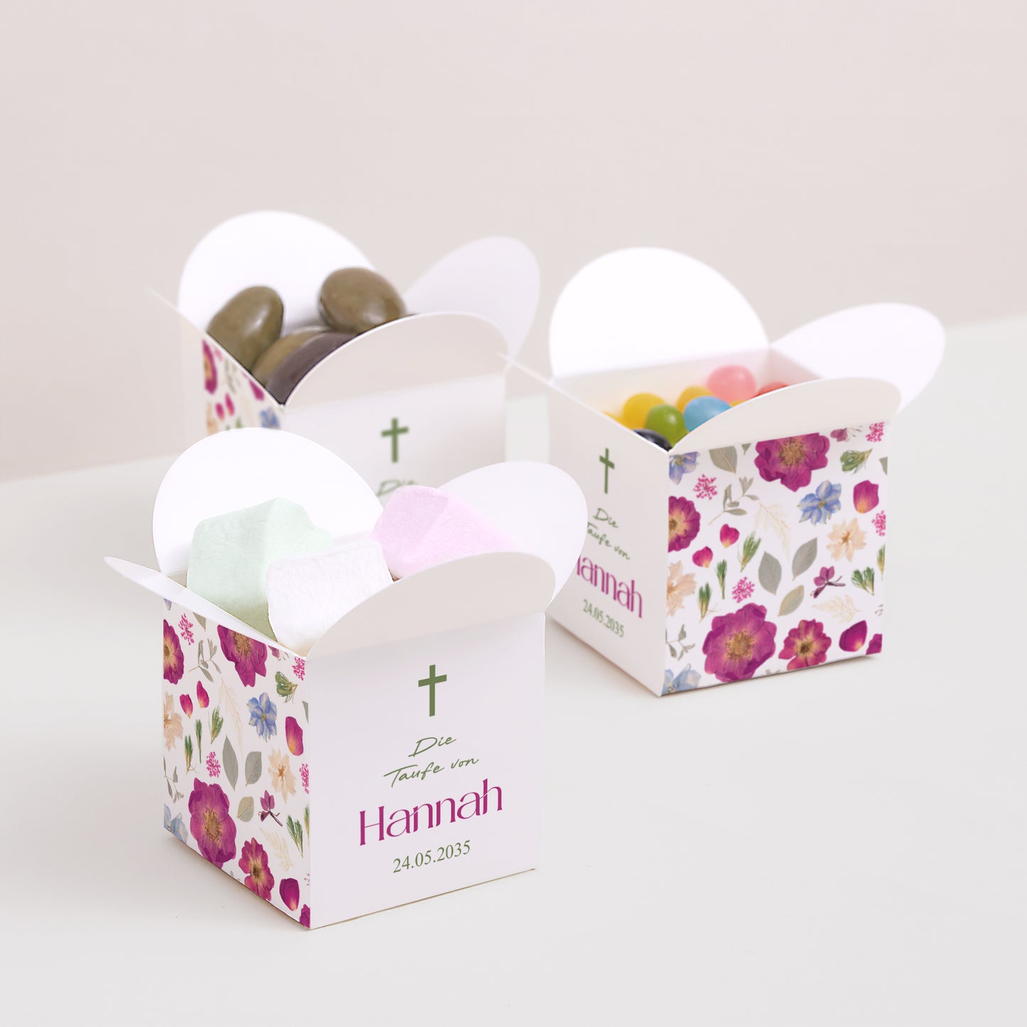 Geschenkbox Taufe Schmetterlingsöffnung Kleine Süßigkeiten foto N° 3