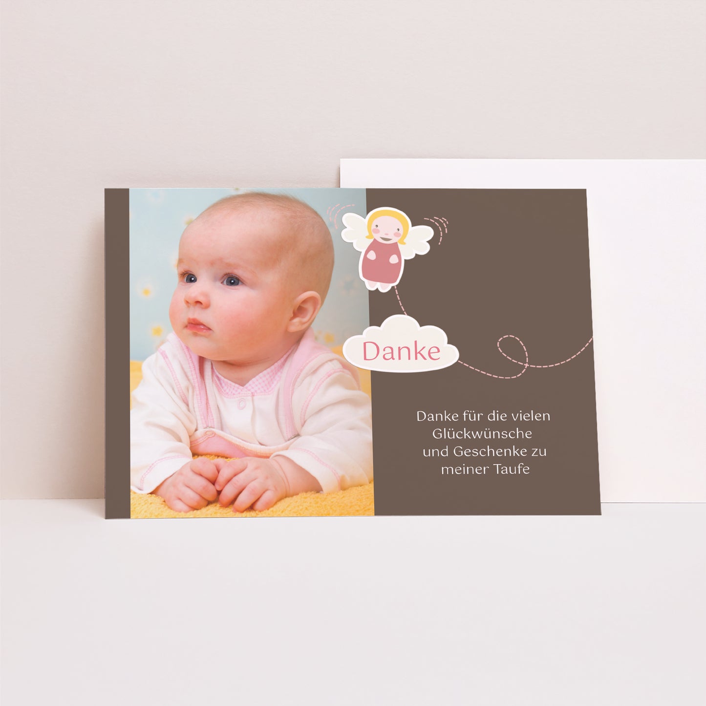 Dankeskarte Taufe Landschaft Baby Engel - Taufe foto N° 1