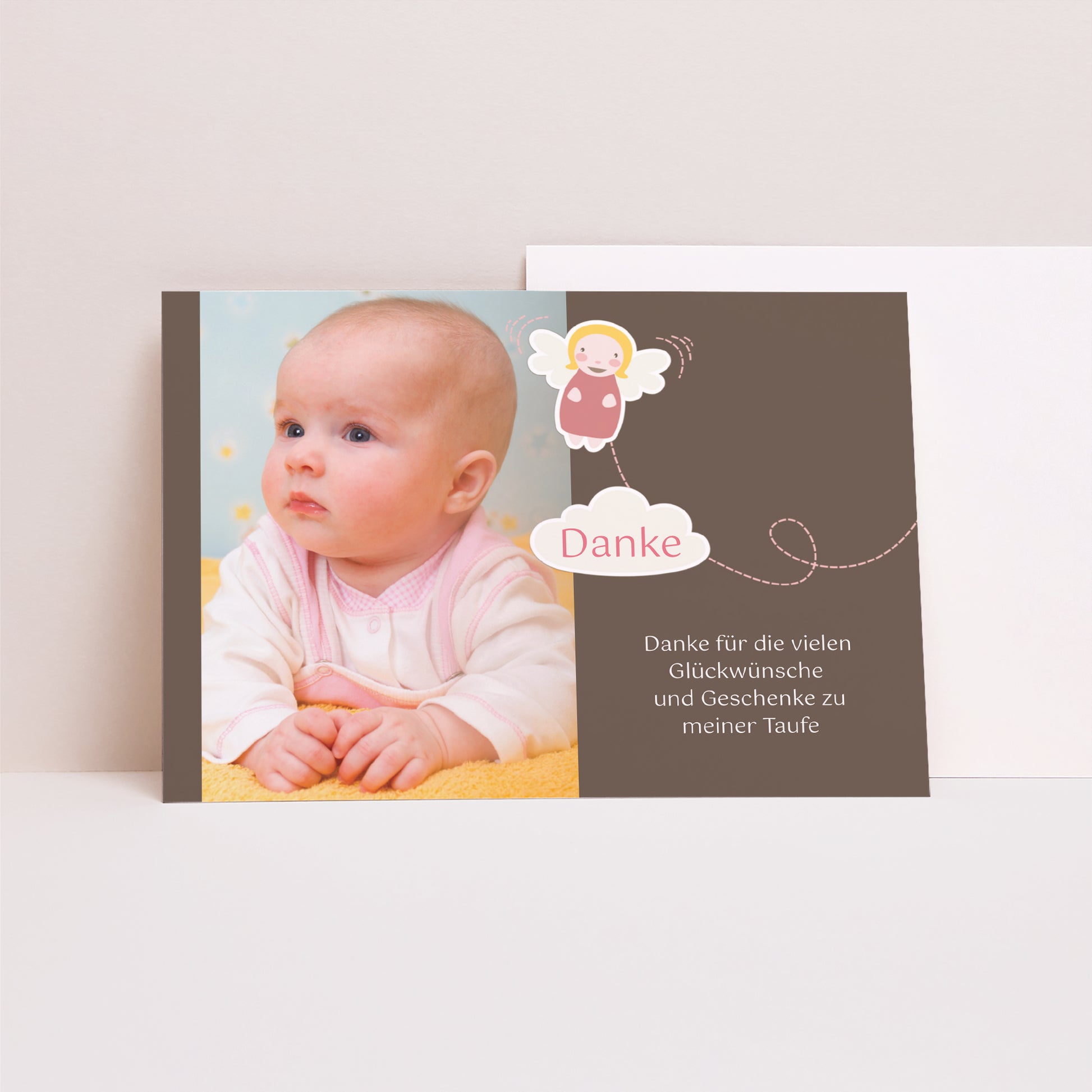Dankeskarte Taufe Landschaft Baby Engel - Taufe foto N° 1