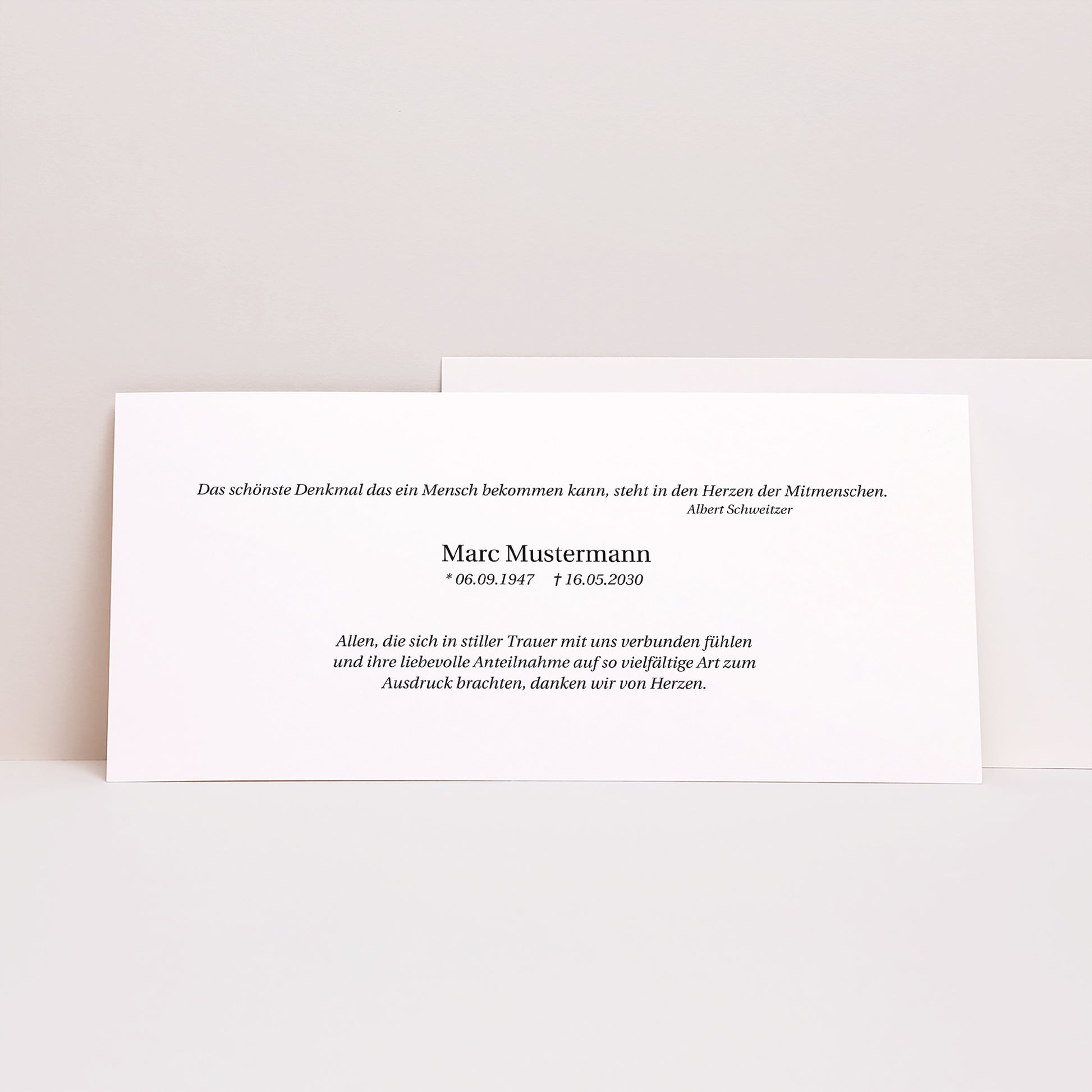 Trauerkarte Panoramische Landschaft Schmerz der Abwesenheit - Dankeskarte foto N° 1