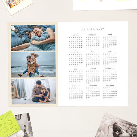 Kalender Weihnachten Magnetischer, einseitiges landschaft Das Jahr im Trio - beige