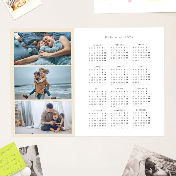 Kalender Weihnachten Magnetischer, einseitiges landschaft Das Jahr im Trio - beige foto