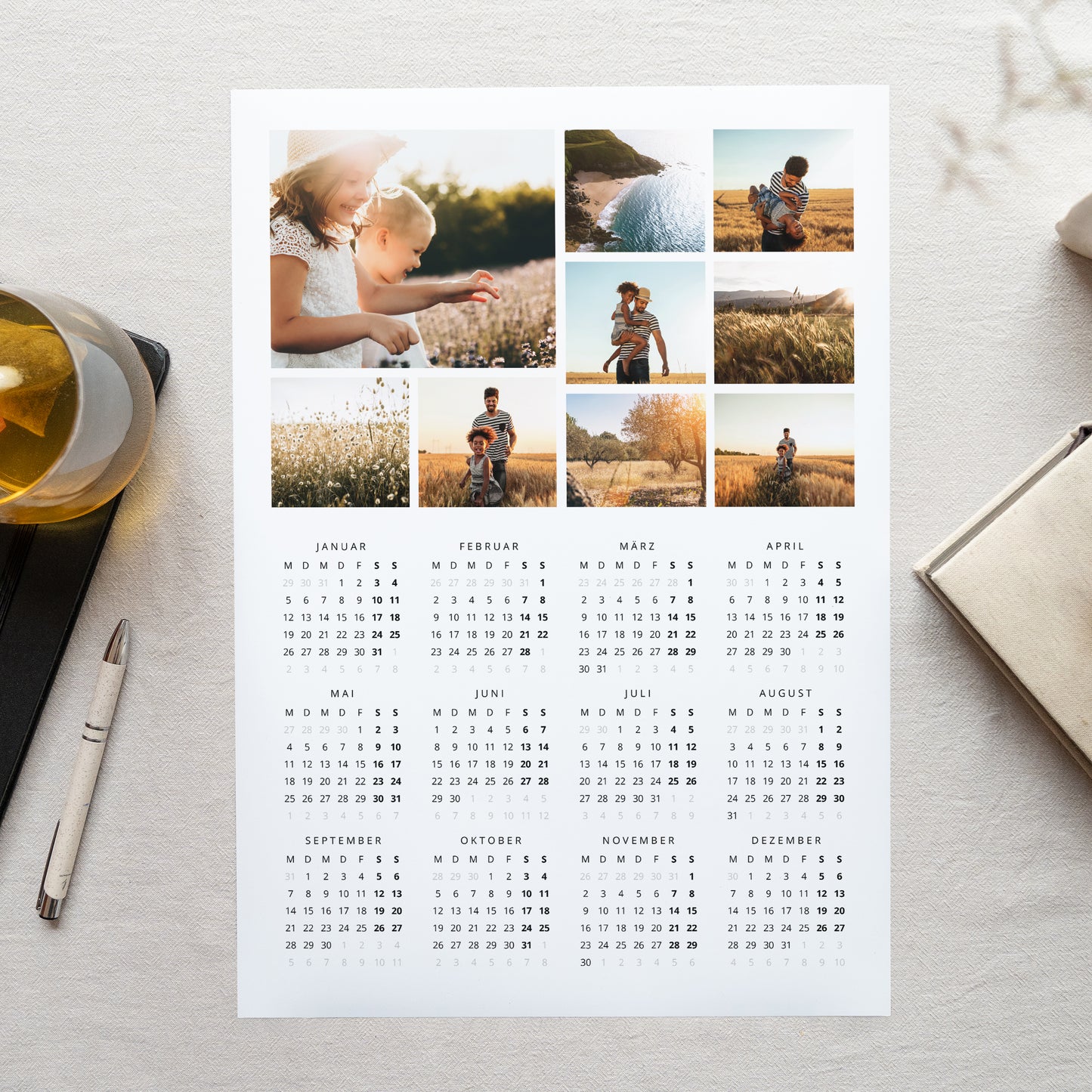 Kalender Weihnachten Einzelseite Porträt Fotocollage-Kalender foto N° 1