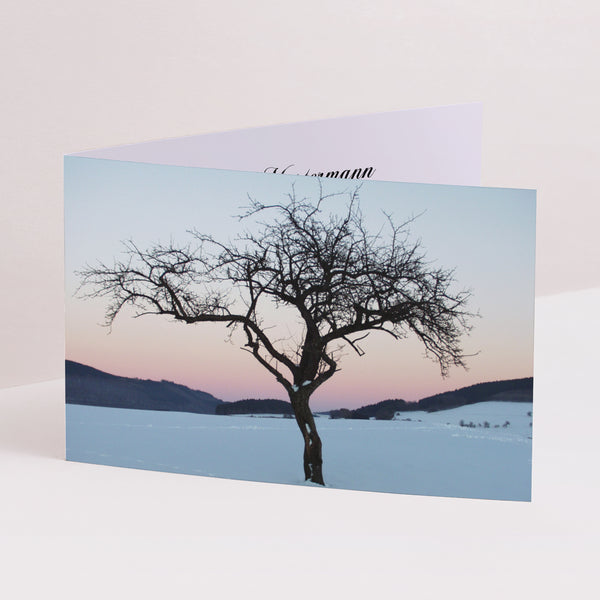 Trauerkarte Doppelflügel-Landschaft Götterdämmerung foto