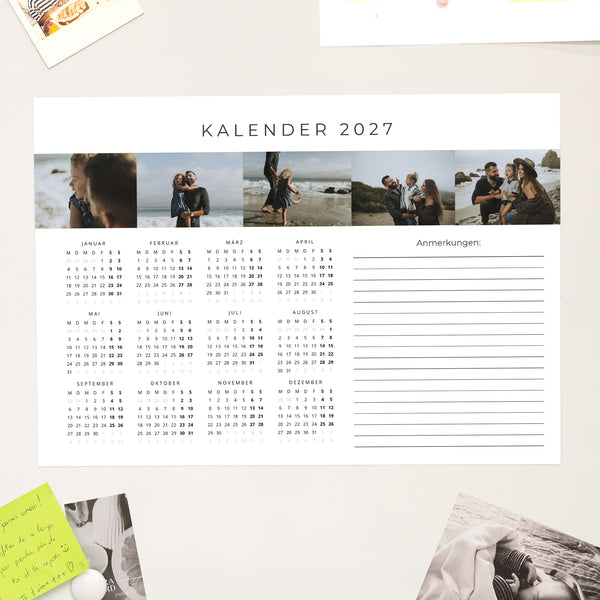 Kalender Weihnachten Magnetischer, einseitiges landschaft Planungskalender mit mehreren Fotos foto