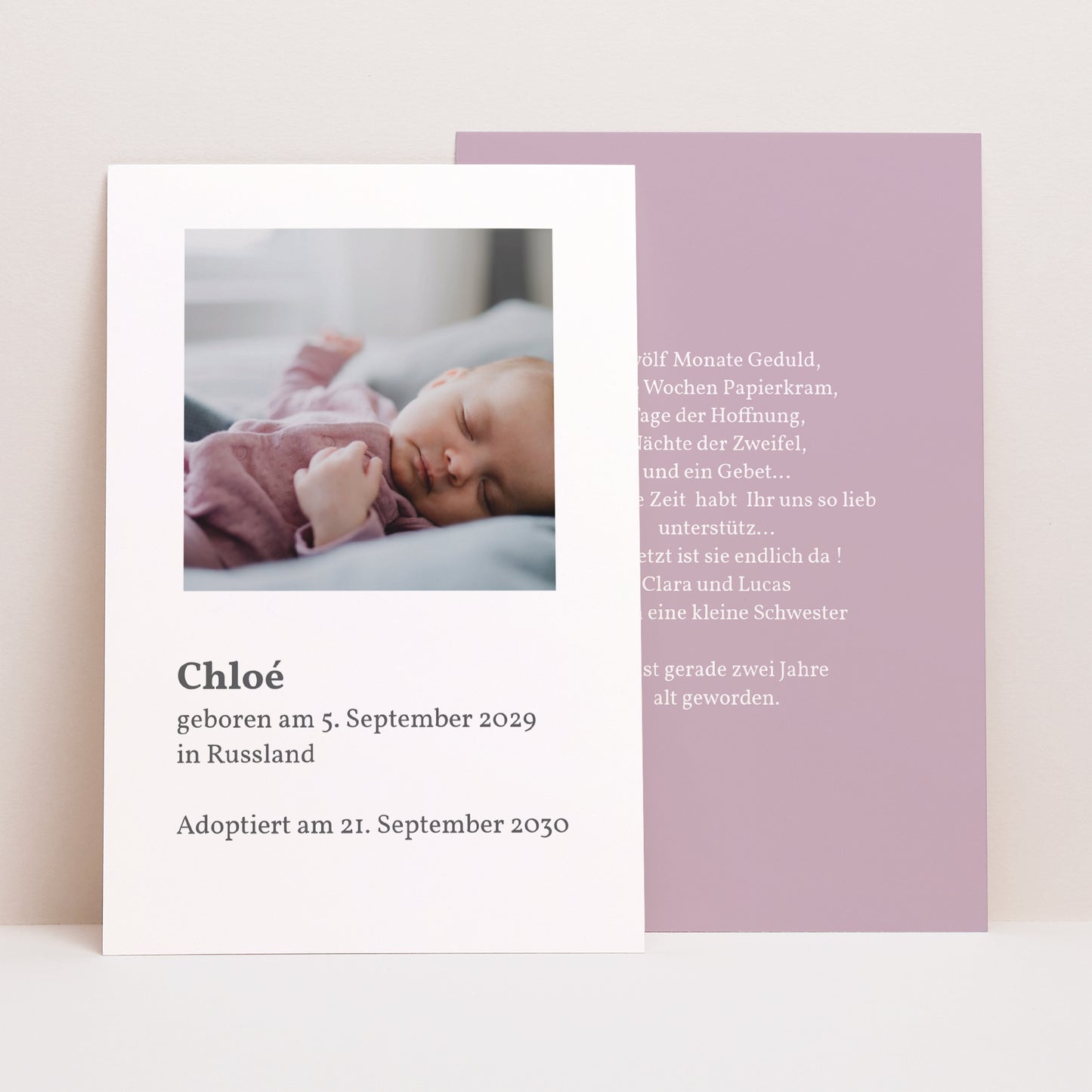 Geburtskarten PortraitPorträt Alles Schöne auf der Welt foto N° 1
