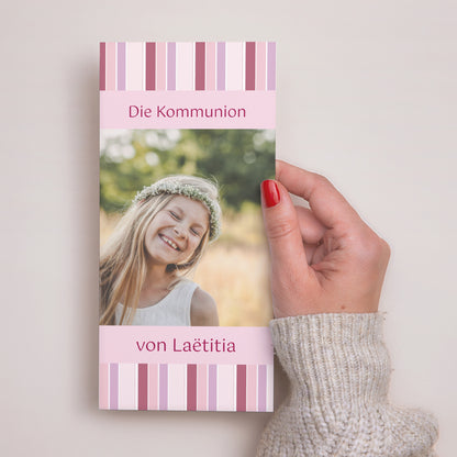 Menükarte Kommunion Panoramatisches Porträt Glaubensbekenntnis - Mädchen foto N° 2