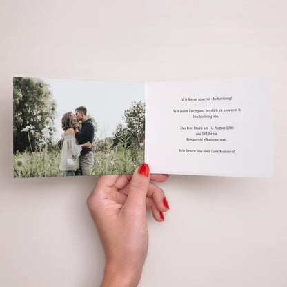 Einladungskarte Hochzeitstag Doppelflügel-Landschaft Mohnblumenhochzeit - 8 Jahre foto N° 2
