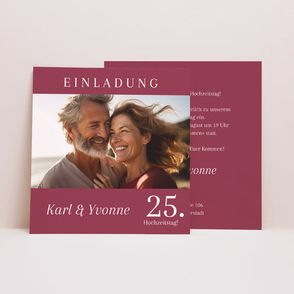 Einladungskarte Hochzeitstag Quadrat Hochzeiten foto N° 1