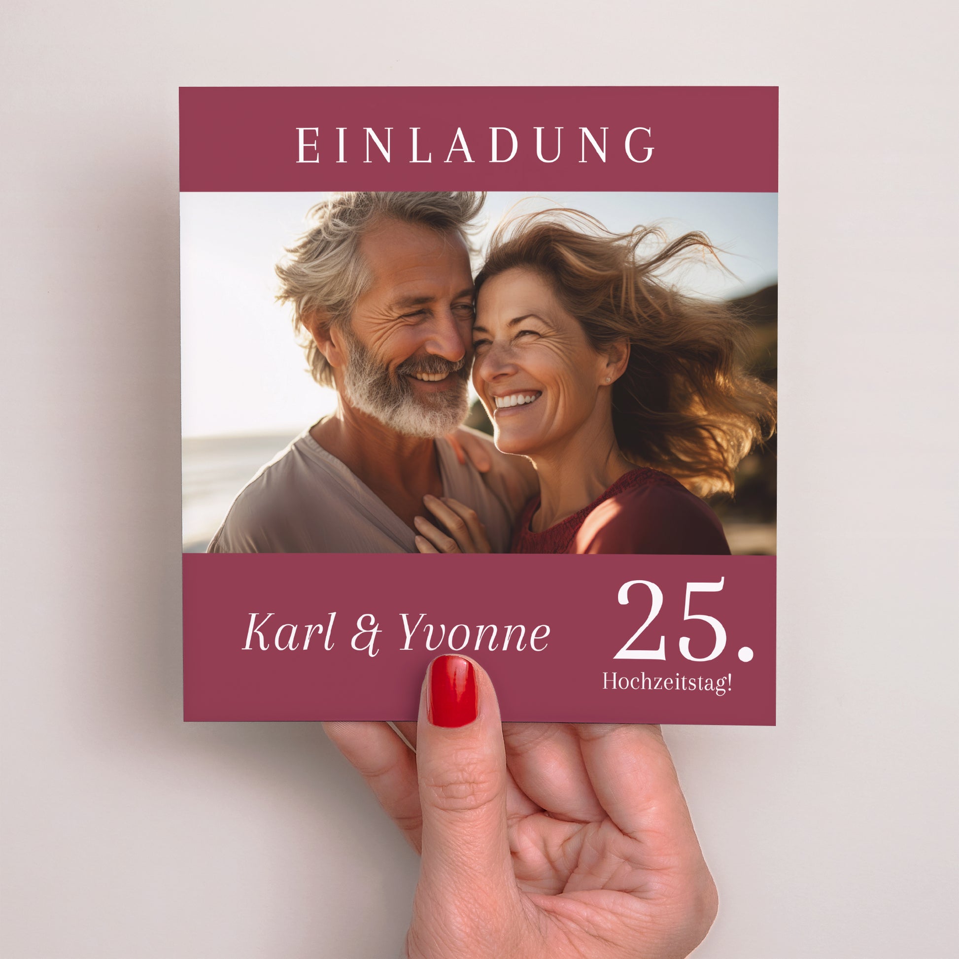 Einladungskarte Hochzeitstag Quadrat Hochzeiten foto N° 2