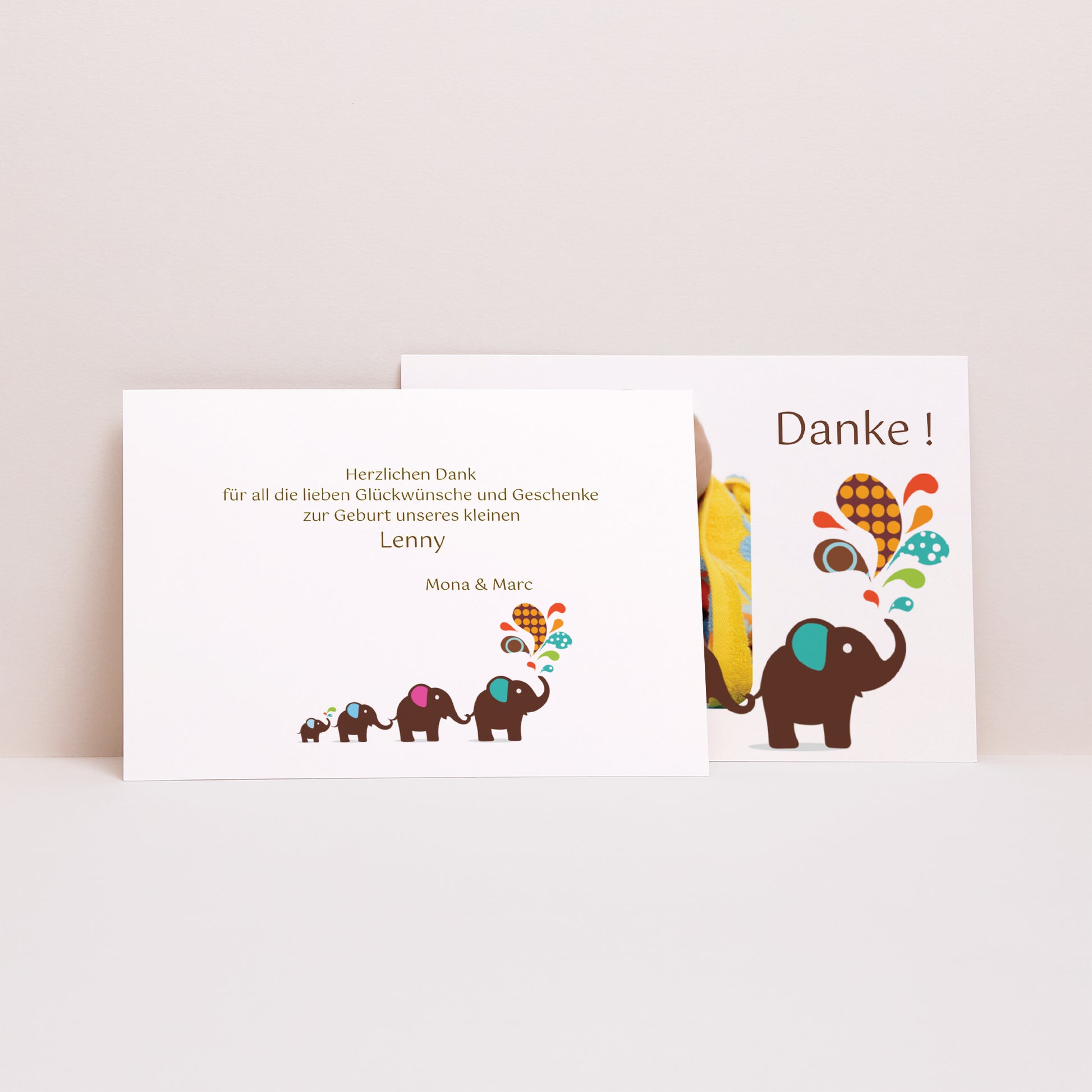 Dankeskarte Geburt Landschaft Marcus macht seinen Zirkus foto N° 2