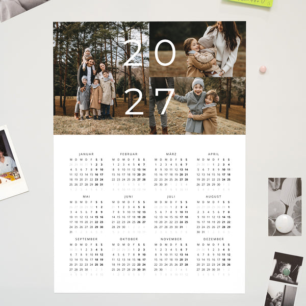 Kalender Weihnachten Magnetischer, einblattkalender hochformat Familie foto