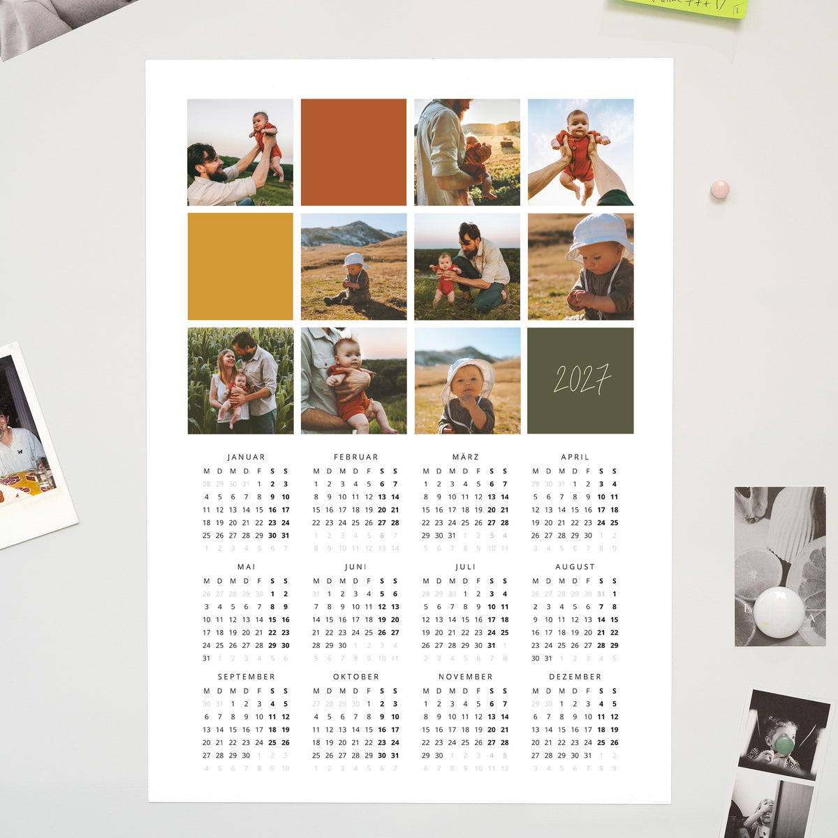 Kalender Weihnachten Magnetischer, einblattkalender hochformat Multifotos und herbstliche Farben foto N° 1