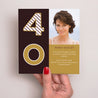 Beilegekarte Geburtstag Erwachsener Quadrat 40 Jahre - Schokolade & Gold foto N° 2