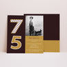 Beilegekarte Geburtstag Erwachsener Quadrat 75 Jahre - Gold und Schokolade foto N° 1