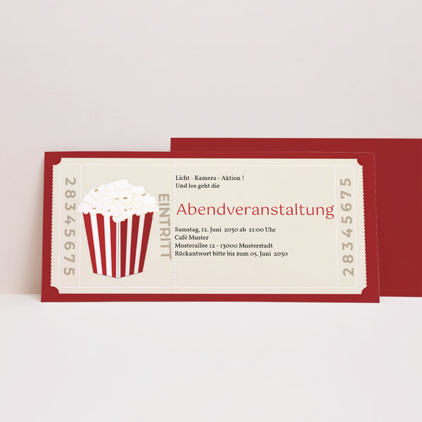 Einladungskarte Geburtstag Panoramische Landschaft Filmabend foto
