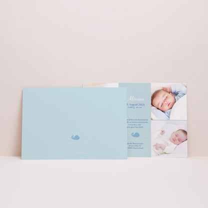 Geburtskarte Landschaft Baby Blauwal foto N° 2