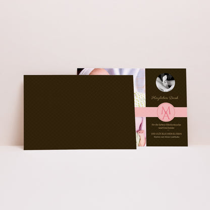 Dankeskarte Geburt Landschaft Perfektes Design - Rosa foto N° 2