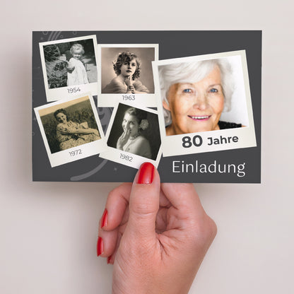 Einladungskarte Geburtstag Landschaft Rückblick foto N° 3