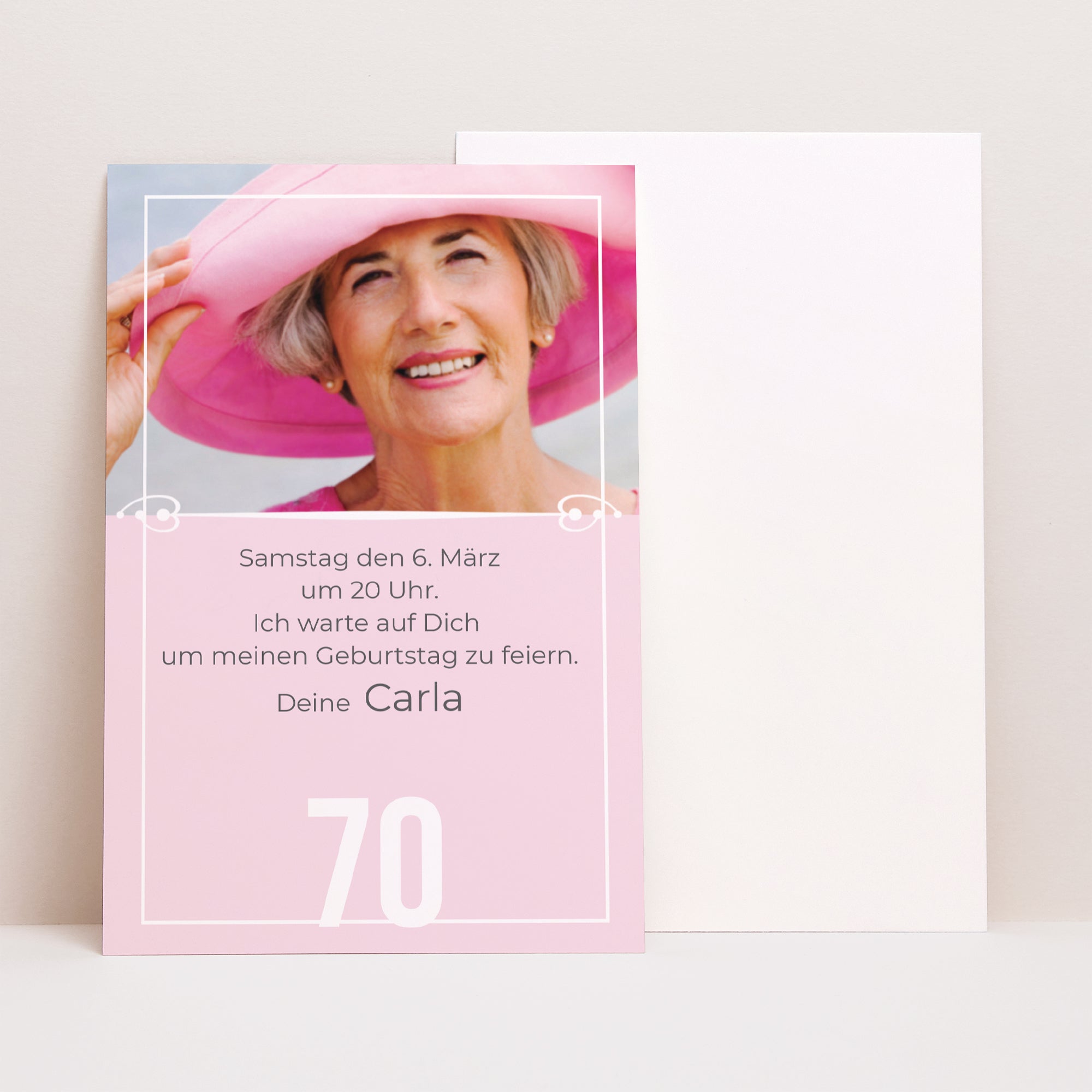 Beilegekarte Geburtstag Erwachsener PortraitPorträt 70 Jahre foto N° 1