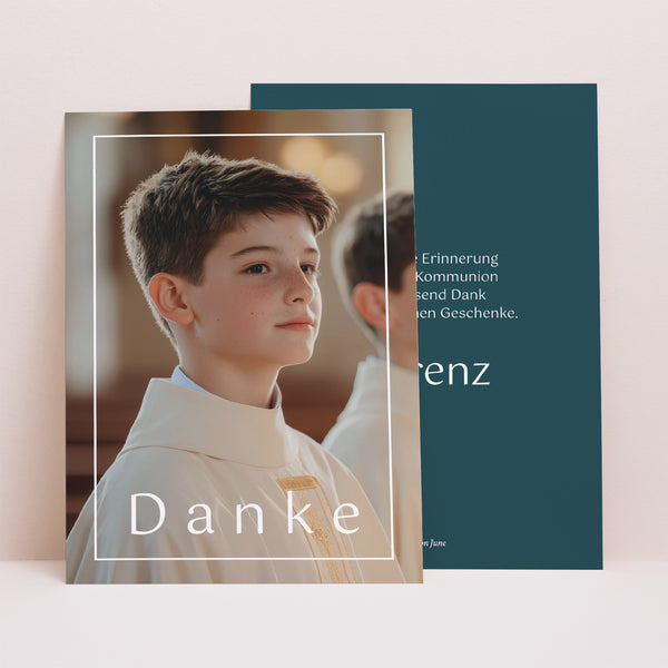 Dankeskarte Kommunion Porträt foto