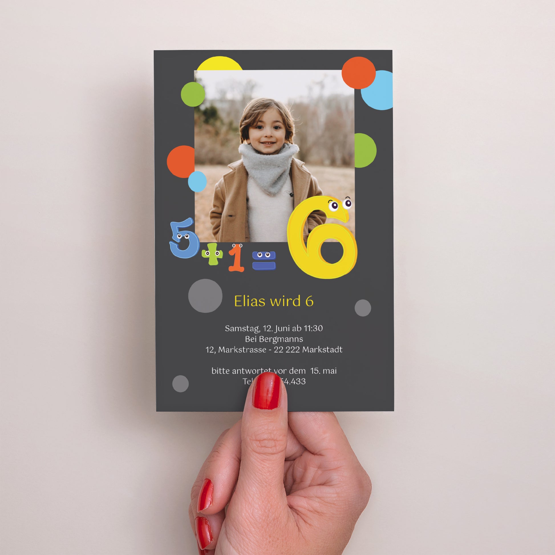 Einladungskarte Kindergeburtstag PortraitPorträt Surprise Party! foto N° 2