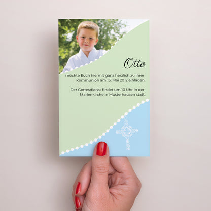 Einladungskarte Kommunion PortraitPorträt Weihe foto N° 2